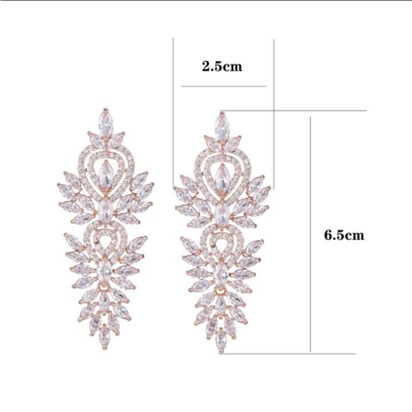 Silver Cubic Zirconia Wedding Earrings, Bridal, Dangle, Anniversary - Picture 12 of 12